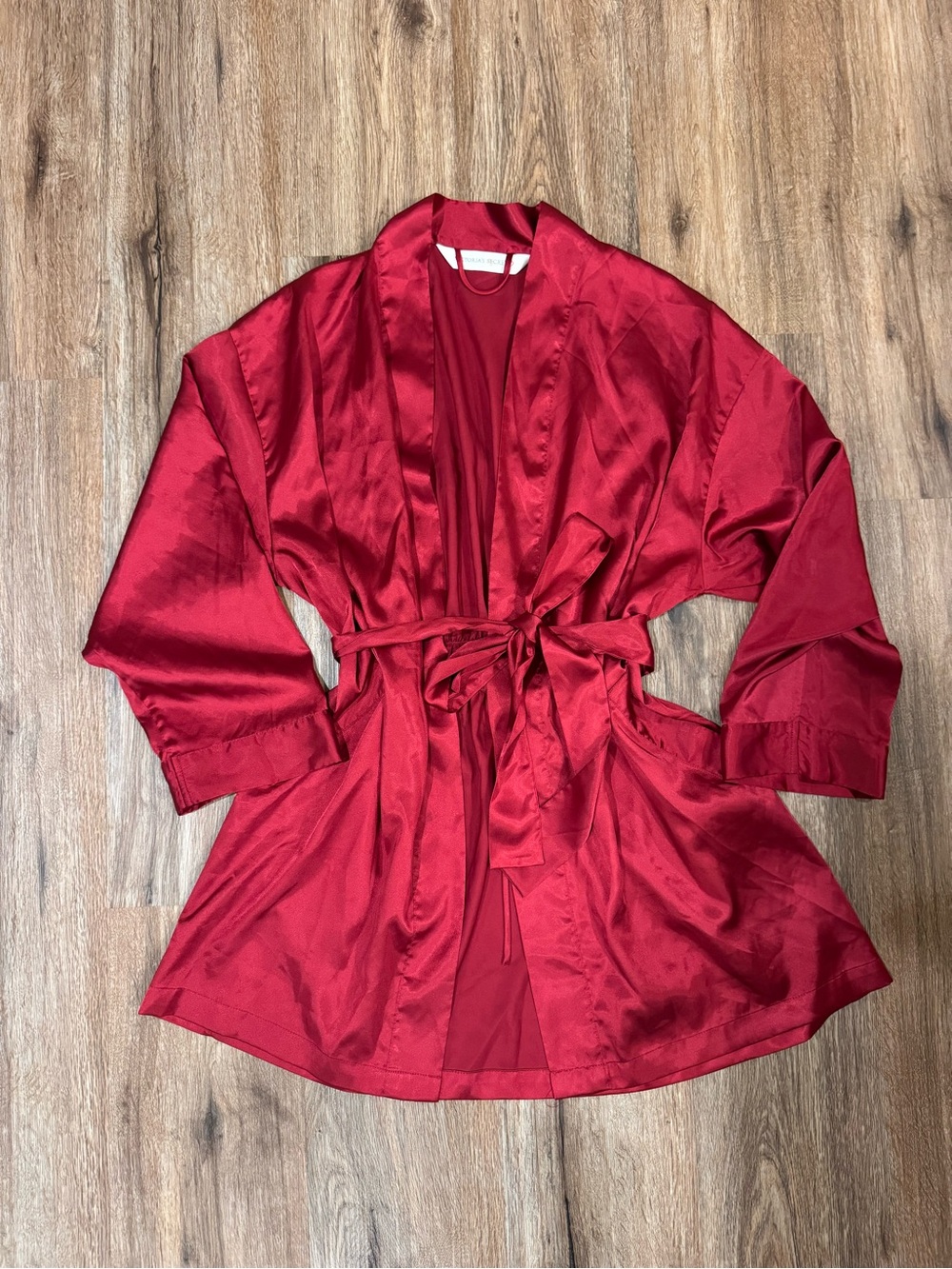 Victoria's Secret Red Satin Tie-Waist Robe